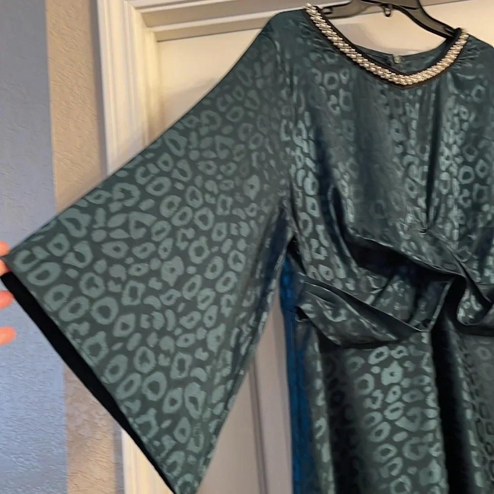 SHEIN dark teal/greenish  Long Sleeve Dress, size 3X - Picture 9 of 14